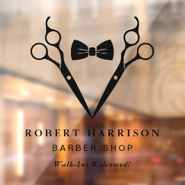 Barber Walk-Ins Barbershop Black Fensteraufkleber