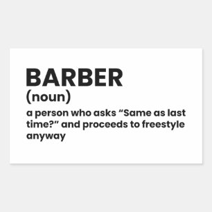 Barberdefinitionsaufkleber Rechteckiger Aufkleber
