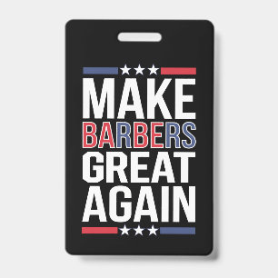 Barbers für Trump 2024 wieder zu großen Barrieren Ausweis