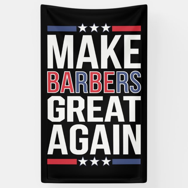 Barbers für Trump 2024 wieder zu großen Barrieren  Banner (Vertikal)