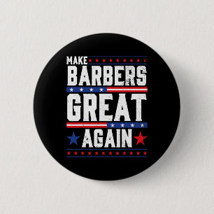 Barbers für Trump 2024 wieder zu großen Barrieren Button