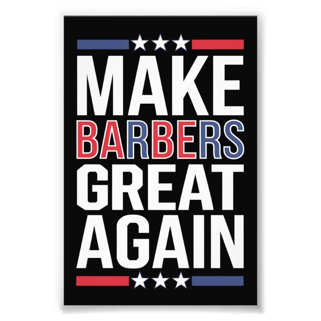 Barbers für Trump 2024 wieder zu großen Barrieren  Fotodruck (Vorne)