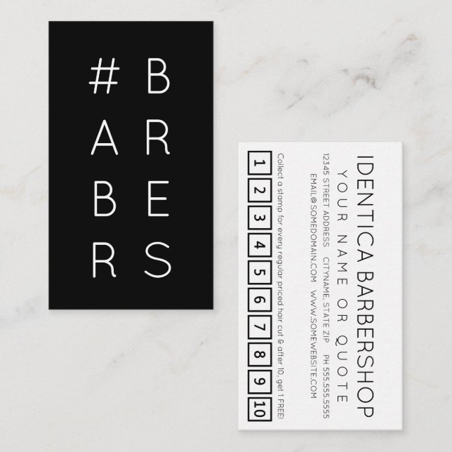 #BARBERS Hashtag Loyalitätskarte Treuekarte (Vorne/Hinten)