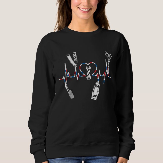 Barbers Pole Schere Haarklipper Retro Barber L Sweatshirt (Vorderseite)