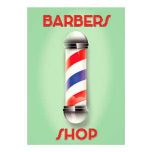 Barbers Shop Vintages Pole-Zeichen Fotodruck