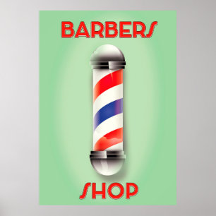 Barbers Shop Vintages Pole-Zeichen Poster