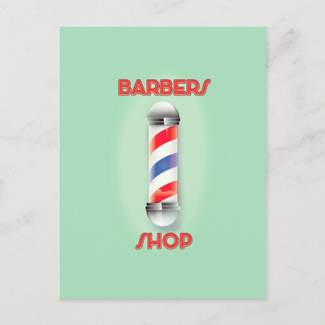 Barbers Shop Vintages Pole-Zeichen Postkarte (Vorderseite)