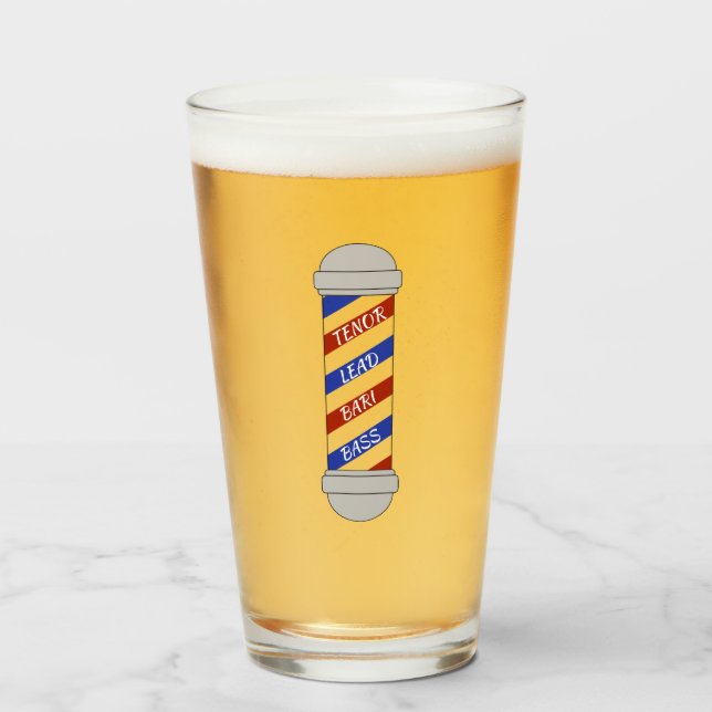 Barbershop Barber Pole Parts Cup Glas (Vorne (Gefüllt))