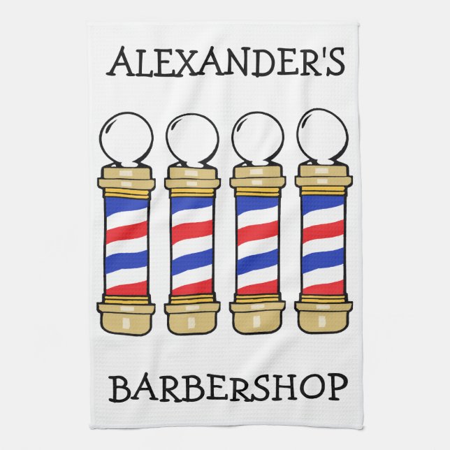 Barbershop Barber Poles Bar Handtuch personalisier (Vertikal)