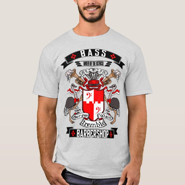 Barbershop Bass Coat of Arms T-Shirt (Vorderseite)