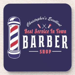 Barbershop Best Stylist Service Barbier Monogramm Getränkeuntersetzer