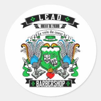 Barbershop Blei-Wappen Runder Aufkleber