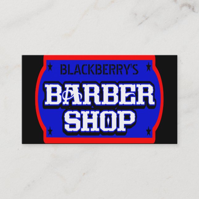 Barbershop Blue Visitenkarte (Vorderseite)