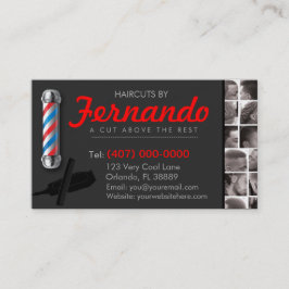 Barbershop Business Card Barber Pol, Clippers com Visitenkarte