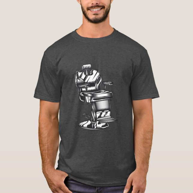 Barbershop Chair Vintag Style T-Shirt (Vorderseite)