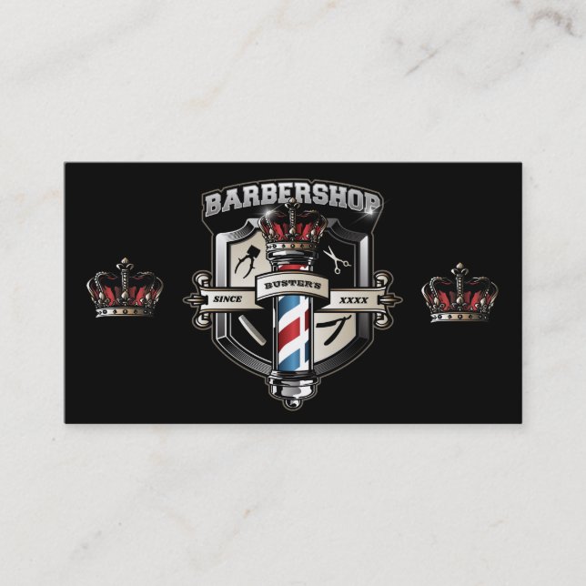 Barbershop Classic Logo personalisieren Visitenkarte (Vorderseite)