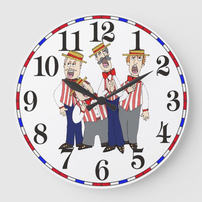 Barbershop Clock Große Wanduhr (Vorderseite)