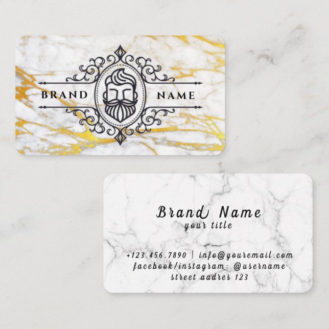 Barbershop Cuts Shavers Beard Vintag Visitenkarte (Vorne/Hinten)