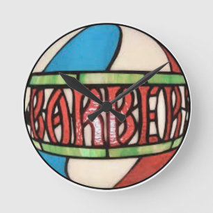 Barbershop Festglass Globe Uhr