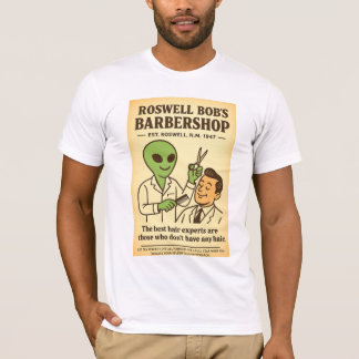Barbershop Friseur Roswell Außerirdischen Retro de T-Shirt