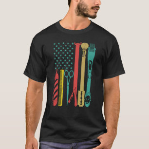 Barbershop haarStyle Friseur US-Flagge Barber Ha T-Shirt