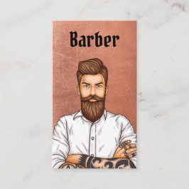 Barbershop Kupfer Vintag Bart Man Avatar Einzigart Visitenkarte