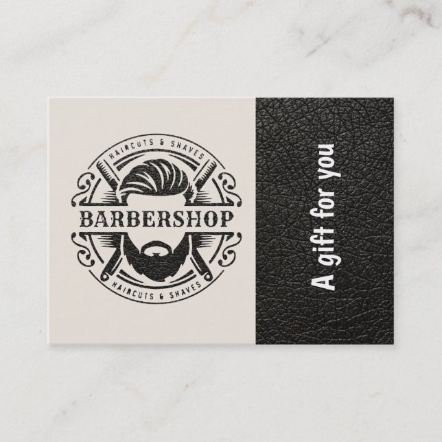 Barbershop Leder Look Geschenk Zertifikat (Vorderseite)