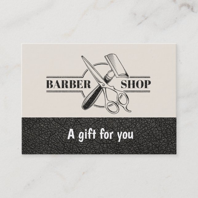Barbershop Leder Look Geschenk Zertifikat (Vorderseite)