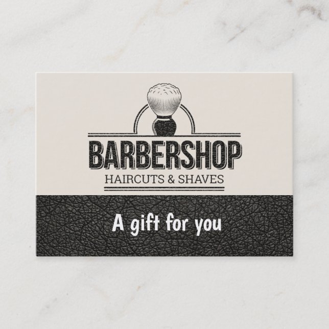 Barbershop Leder Look Geschenk Zertifikat (Vorderseite)