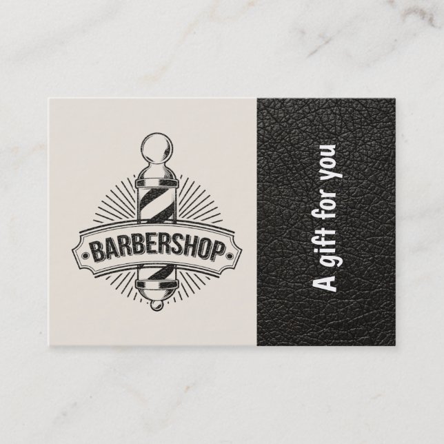 Barbershop Leder Look Geschenk Zertifikat (Vorderseite)