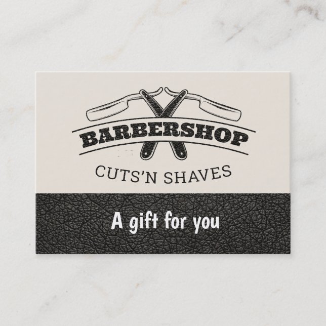 Barbershop Leder Look Geschenk Zertifikat (Vorderseite)