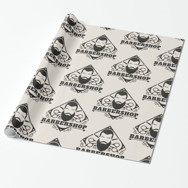 Barbershop Leder Look Geschenkpapier (Ungerollt)