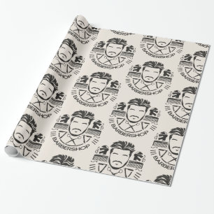 Barbershop Leder Look Geschenkpapier