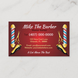 Barbershop Loyalty Card (Barber Pol und Clippers) Visitenkarte