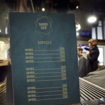 Barbershop Marine Gold elegante Luxus-Preisliste