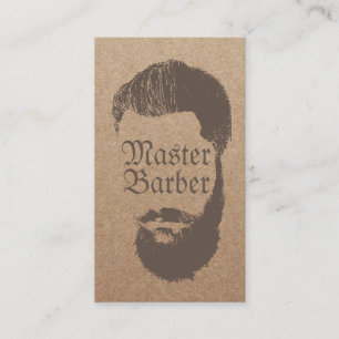 Barbershop Master Barber Rustic Kraft Haair Visitenkarte