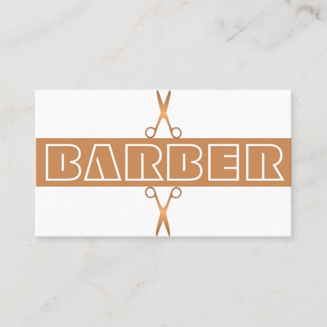 Barbershop Moderne Goldtypografie Business Card Visitenkarte (Vorderseite)
