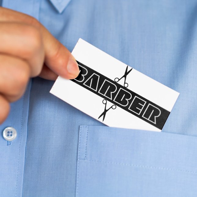 Barbershop Moderne schwarze Typografie Business Ca Visitenkarte (Von Creator hochgeladen)