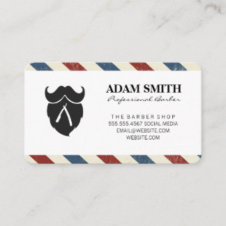 Barbershop Mustache Beard Ernennung Terminkarte