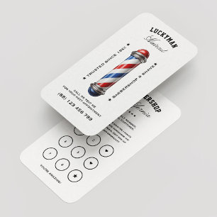 Barbershop Pole Red White Blue Loyalty White Visitenkarte