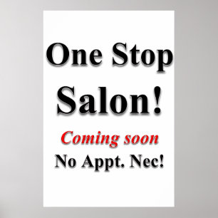 Barbershop Posters One Stop Salon Coming Soon Poster