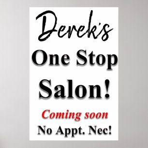 Barbershop Posters One Stop Salon Coming Soon Poster