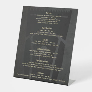 Barbershop-Preisliste Service-Menü Sockelschild