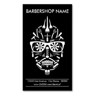 Barbershop Punk Calavera Magnetische Visitenkarte