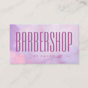 Barbershop-QR-Code-Logo Lila Holografisch  Visitenkarte