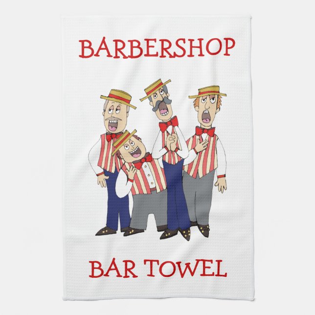 Barbershop Quartet Bar Handtuch personalisieren (Vertikal)