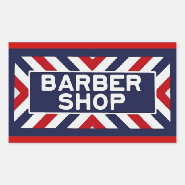Barbershop Rechteckiger Aufkleber (Vorderseite)