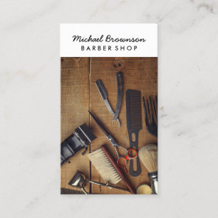 BarberShop Rustikal Holz Hipster Visitenkarte