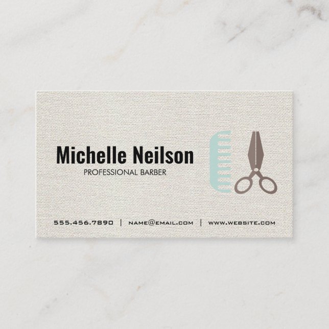 Barbershop Scheren | Stylist Business Card Visitenkarte (Vorderseite)