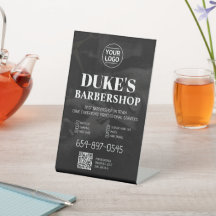 Barbershop Services Custom Pedestal-Zeichen